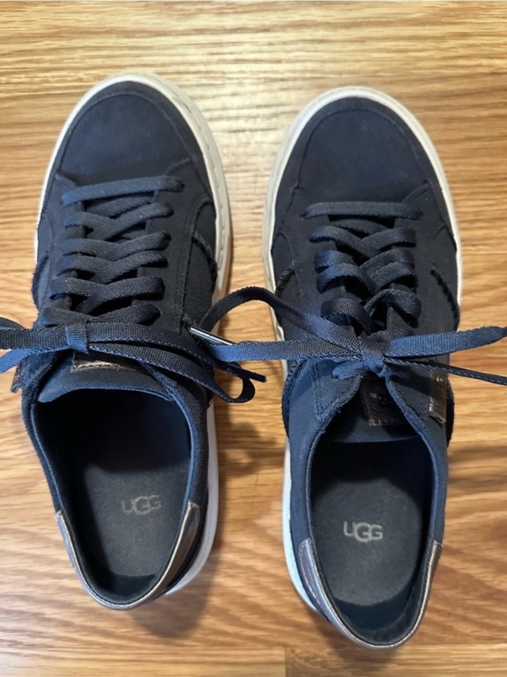 UGG Womens Navy Lace-Up Sneakers